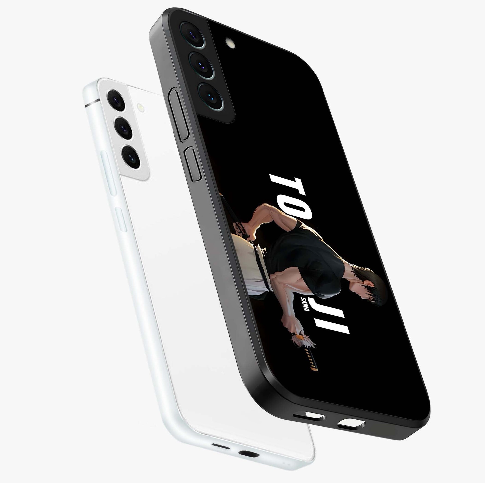 Midnight Blade Resolve Glass Case displayed in angled mockup highlighting powerful blade illustration with dramatic dark aesthetic.