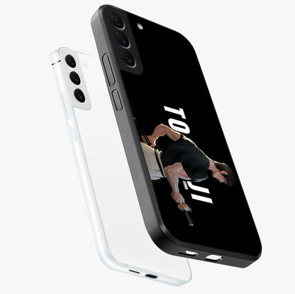 Midnight Blade Resolve Glass Case displayed in angled mockup highlighting powerful blade illustration with dramatic dark aesthetic.