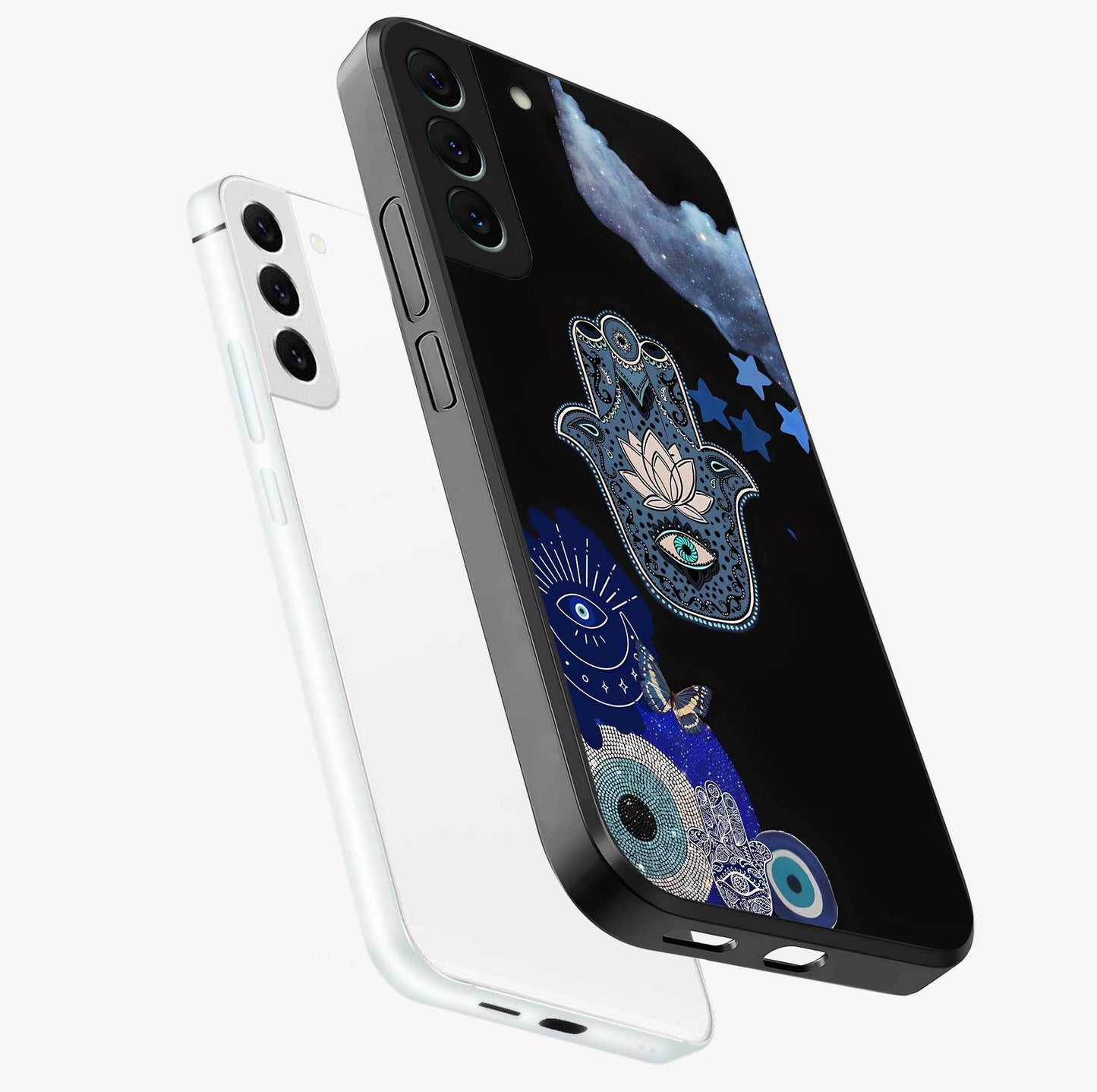 Mystic Hand Aura Glass Case displayed in angled mockup highlighting magical aura design with spiritual aesthetic style.