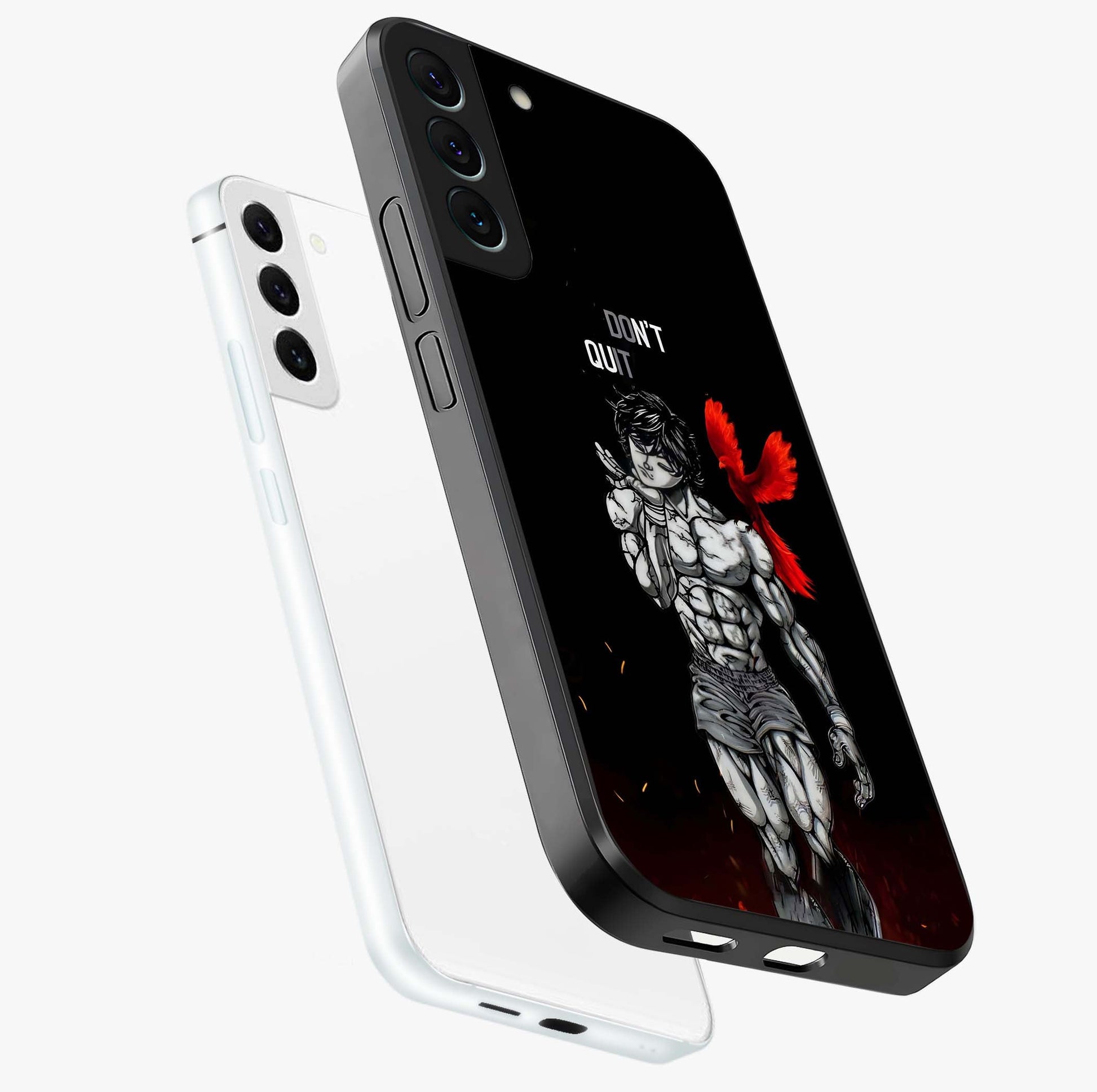 Rise Beyond Limits Glass Case displayed in angled mockup highlighting inspiring message design with modern aesthetic style.