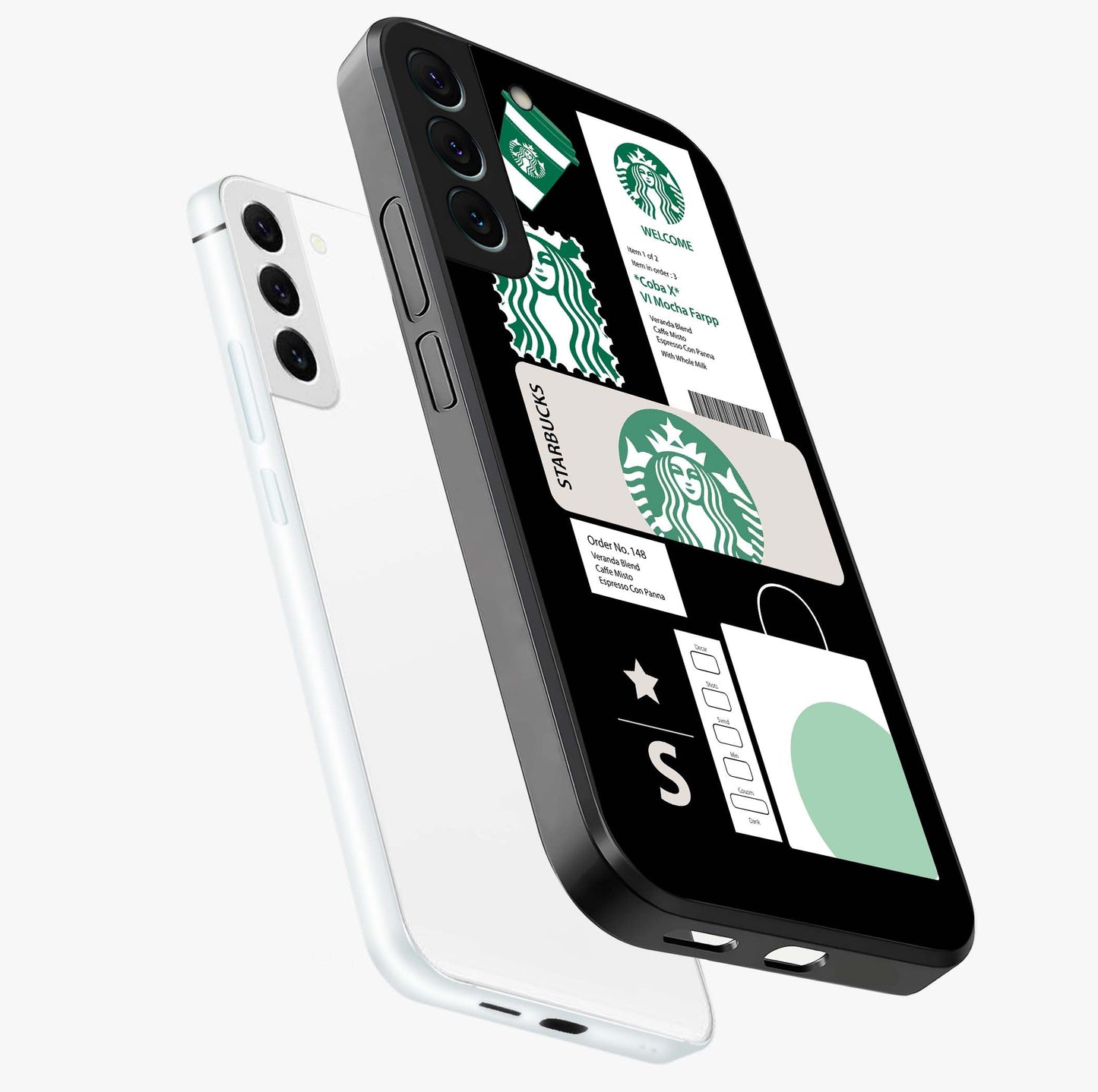 Starbucks Mocha Glass Case displayed in angled mockup highlighting stylish mocha themed design with cozy café aesthetic.
