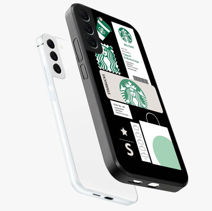 Starbucks Mocha Glass Case displayed in angled mockup highlighting stylish mocha themed design with cozy café aesthetic.