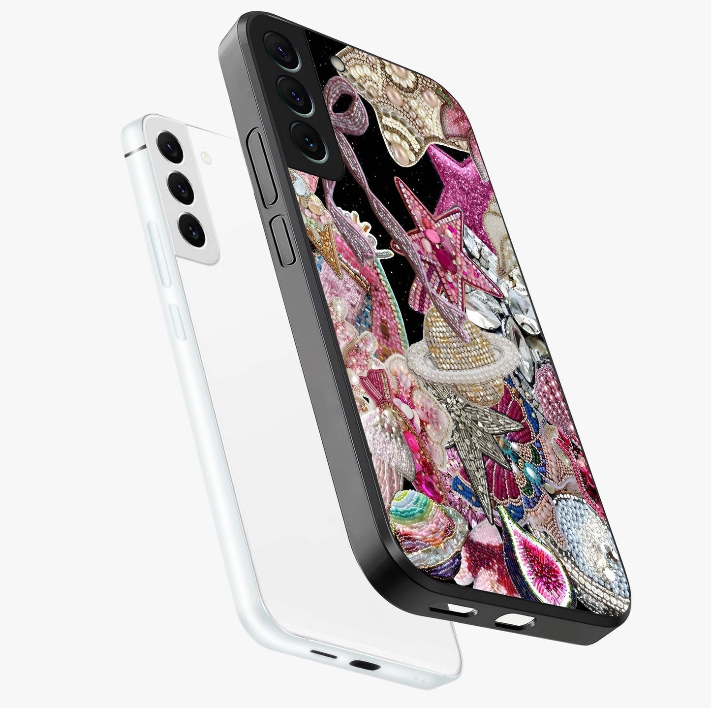 Starlit Jewel Dream Glass Case displayed in angled mockup highlighting glowing celestial jewel design with dreamy aesthetic.