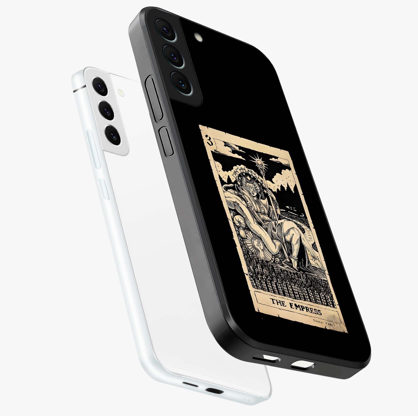 The Empress Glass Case displayed in angled mockup highlighting elegant royal design with majestic aesthetic style.
