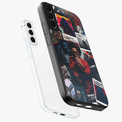 The Weeknd Glass Case displayed in angled mockup highlighting stylish pop culture inspired design with modern aesthetic.