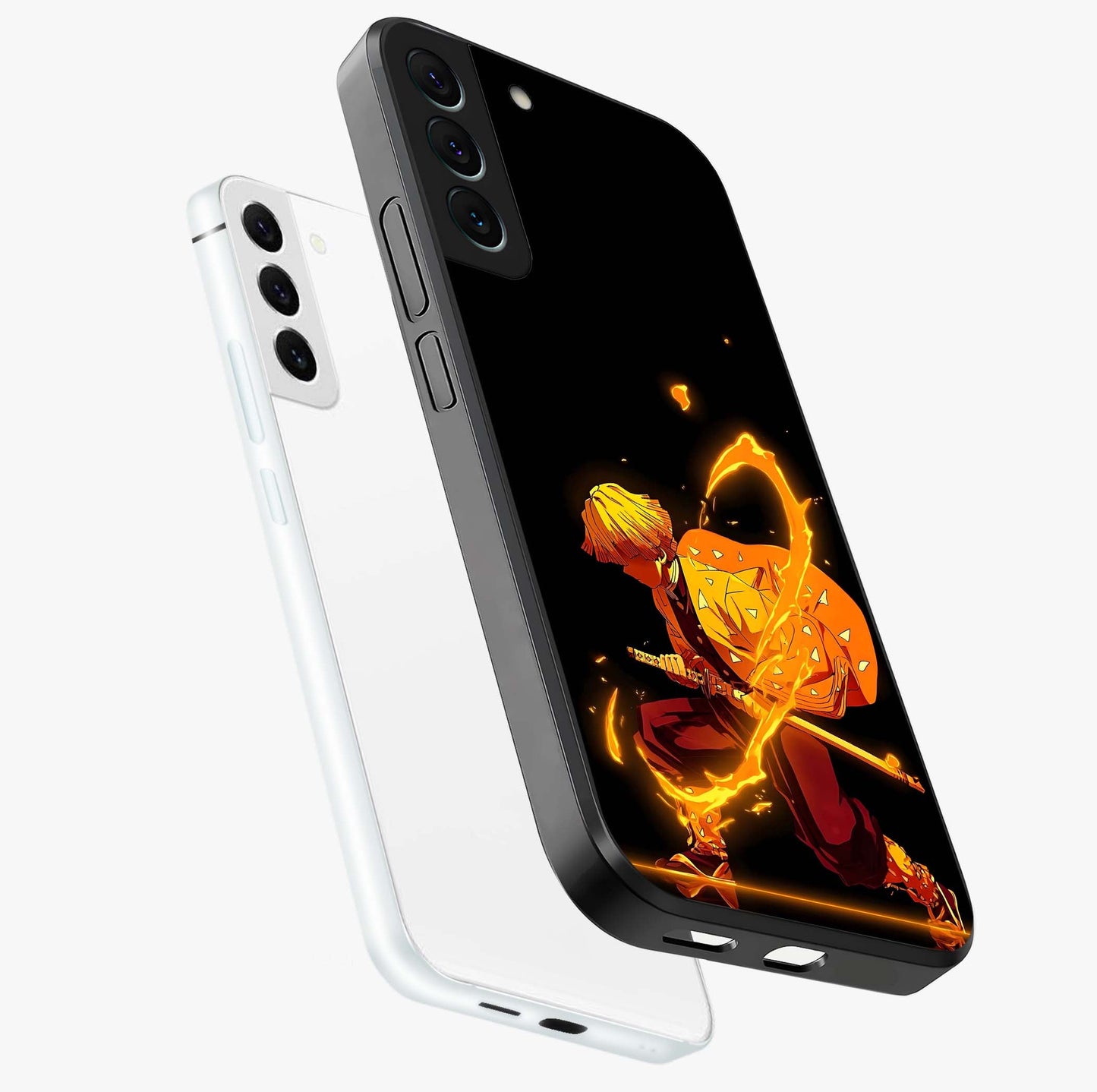 Thunder Flame Execution Glass Case displayed in angled mockup highlighting dramatic fire themed design with intense fantasy aesthetic.