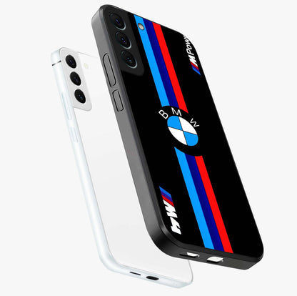 Turbo BMW Beast Glass Case displayed in angled mockup highlighting sleek racing car design with bold automotive aesthetic.
