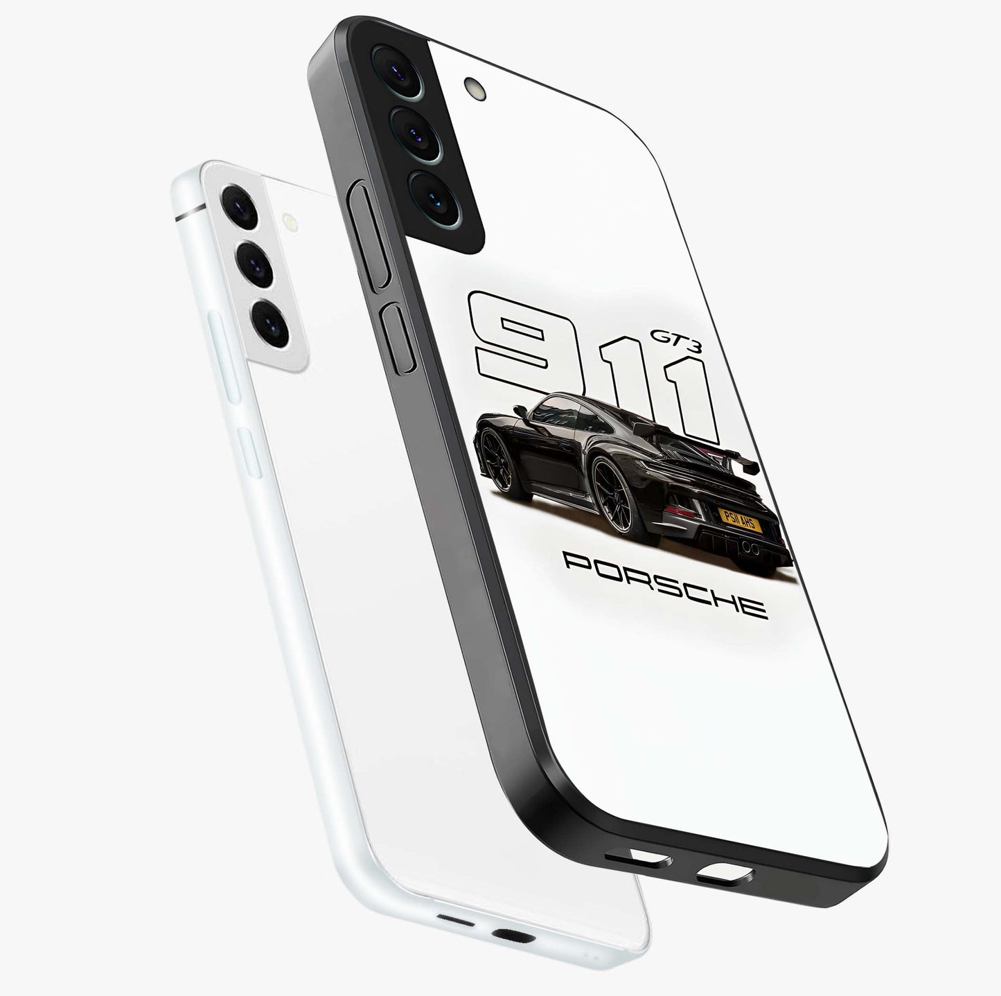 Turbo Legacy Icon Glass Case displayed in angled mockup highlighting dynamic automotive design with performance aesthetic.