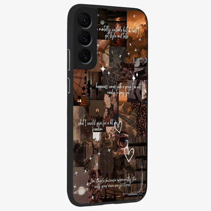 Bittersweet Aesthetic Chaos Glass Case upright view showcasing bold artistic chaos design with modern aesthetic style.
