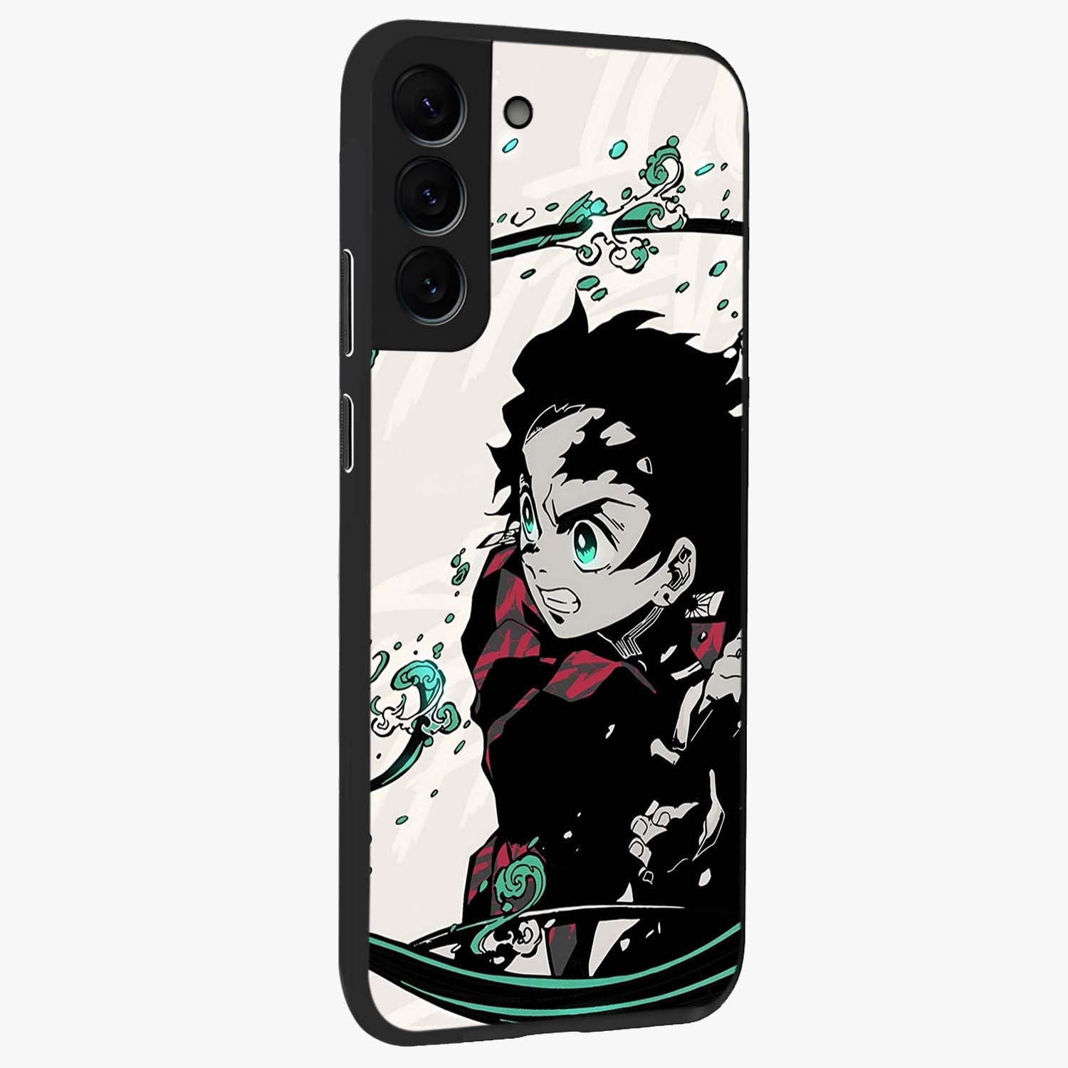Demon Slayer Glass Case upright view showcasing powerful anime artwork with intense warrior theme.