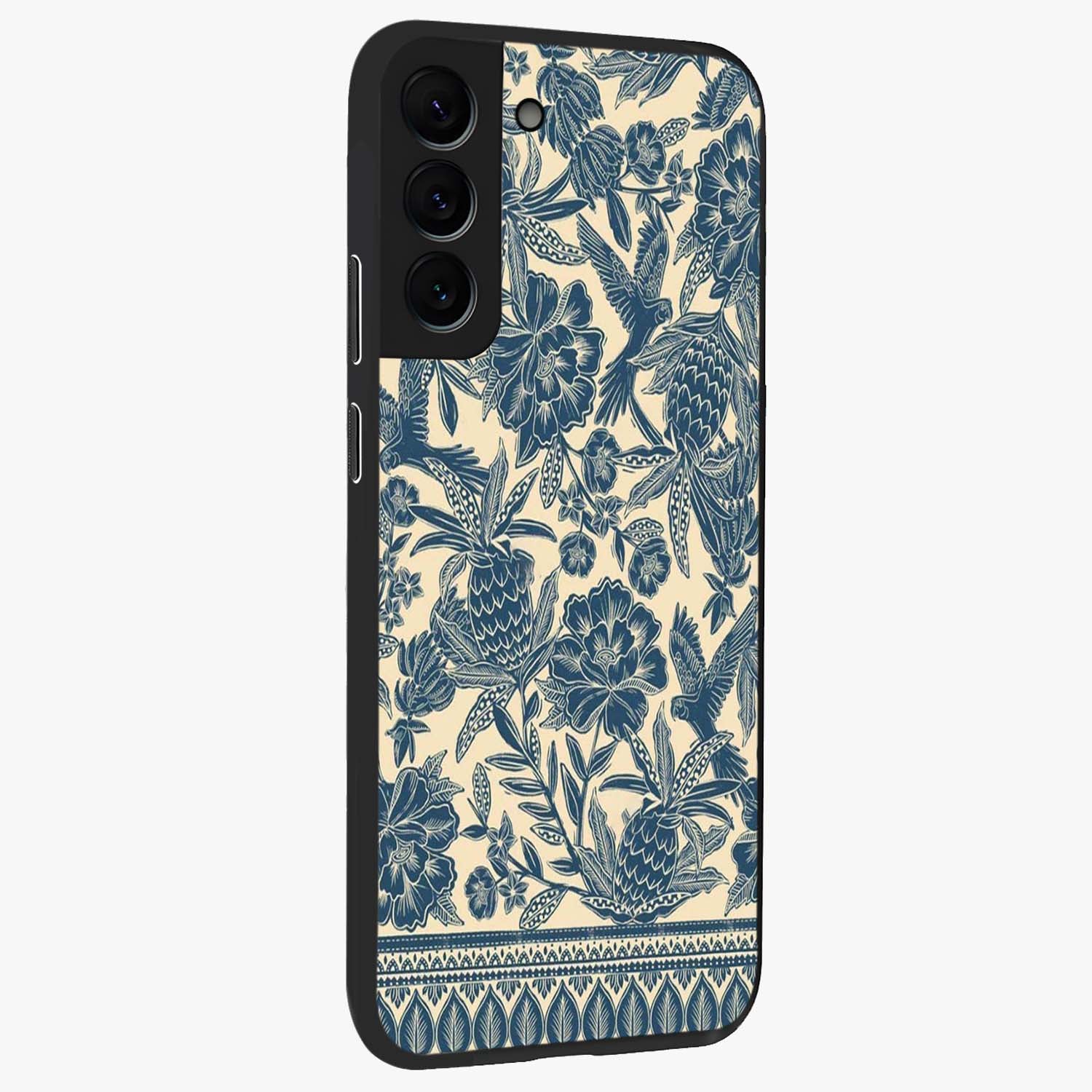 Heirloom Wild Bloom Glass Case upright view showcasing delicate wildflower artwork with timeless floral theme.