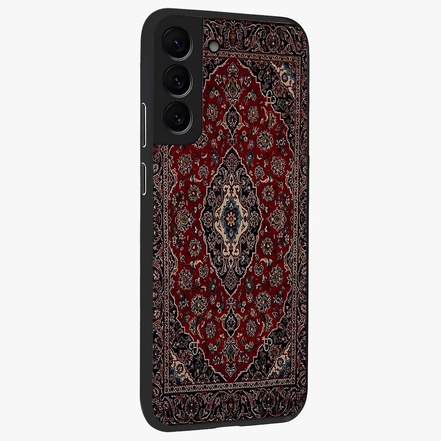 Heritage Carpet Royale Glass Case upright view showcasing detailed ornamental artwork with luxurious traditional theme.