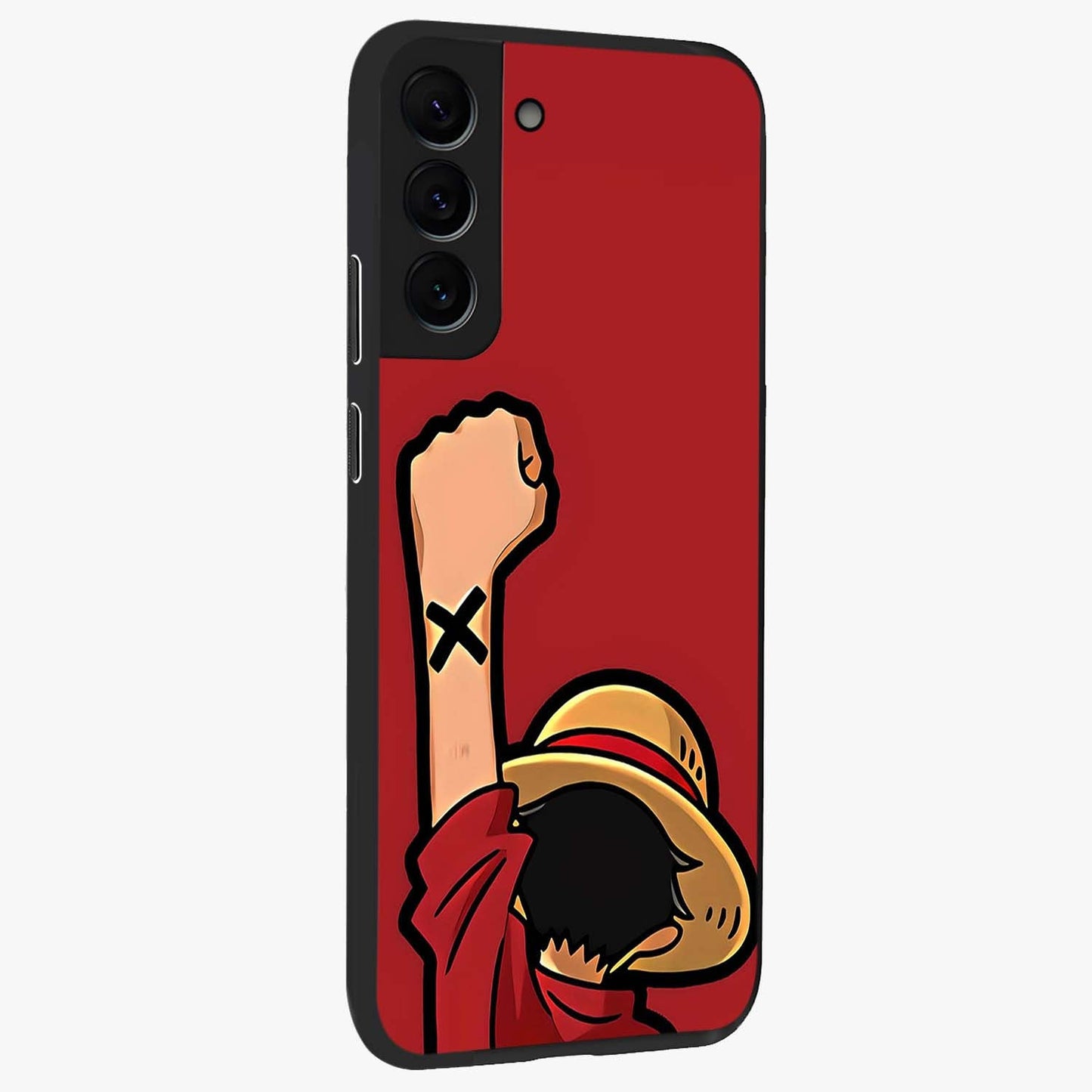 Luffy X Spirit Glass Case upright view showcasing striking anime artwork with adventurous character theme.