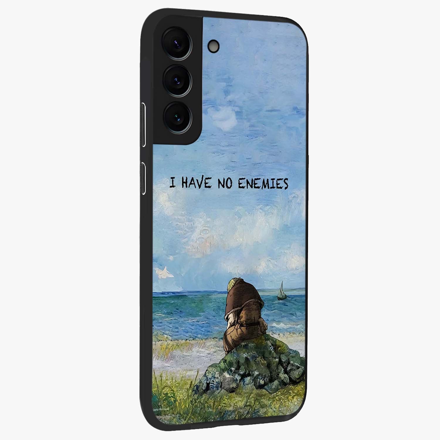 Peace Beyond War Glass Case upright view showcasing powerful peace symbol artwork with inspirational theme.