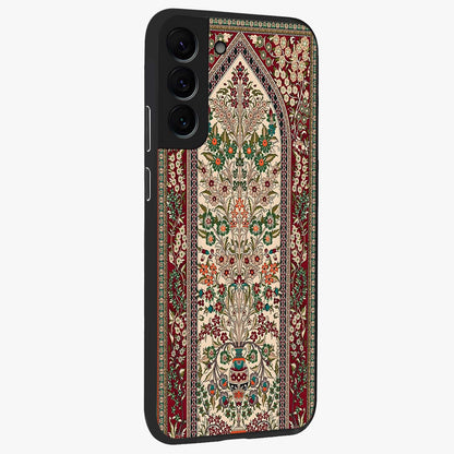 Persian Inspired Glass Case upright view showcasing decorative Persian artwork with rich heritage theme.