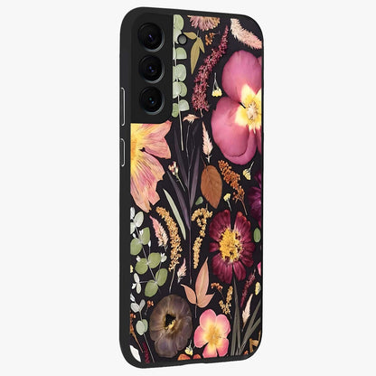 Petal Dream Tapestry Glass Case upright view showcasing detailed floral tapestry artwork with artistic nature theme.