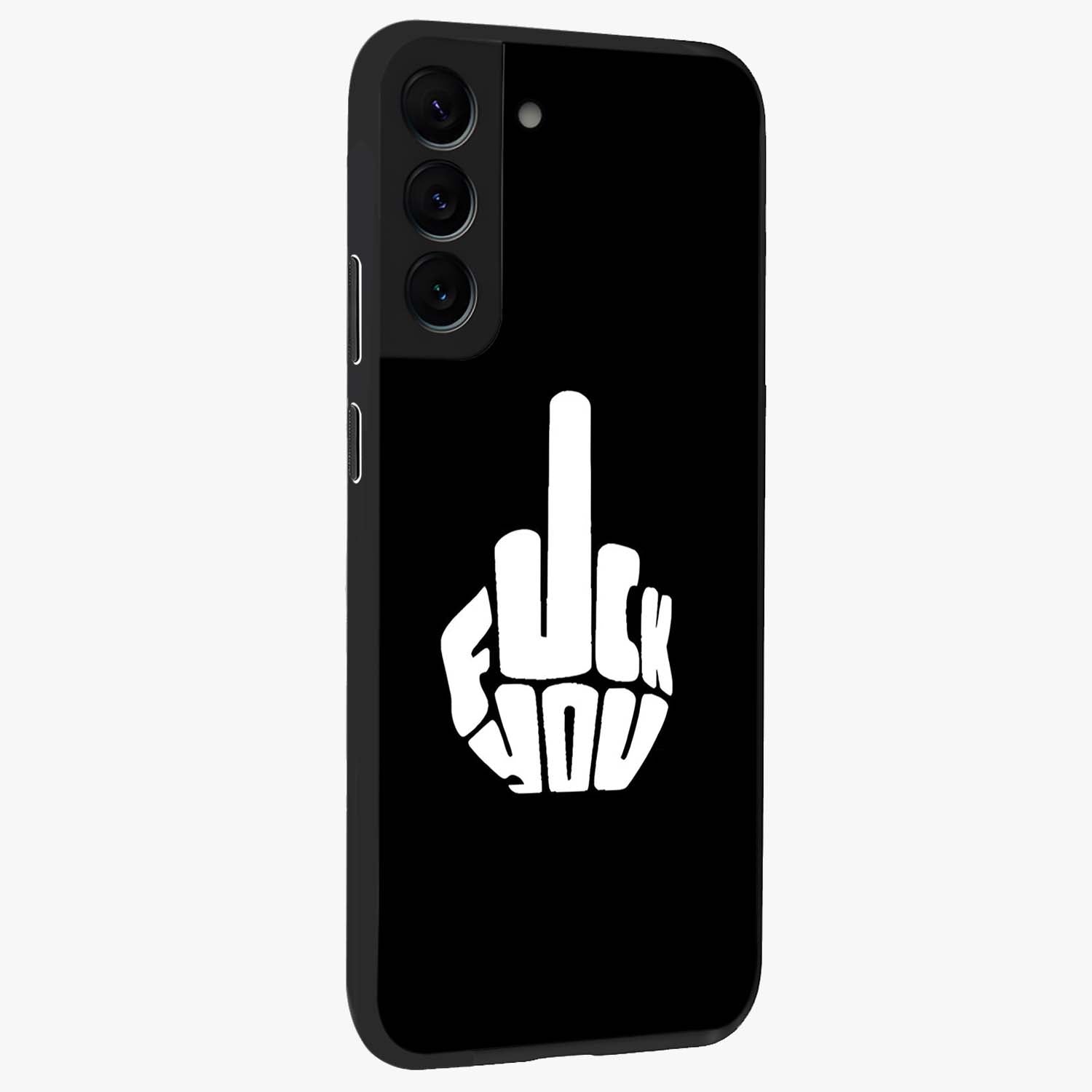 Rebel Mode On Glass Case upright view showcasing striking statement artwork with bold rebellious theme.