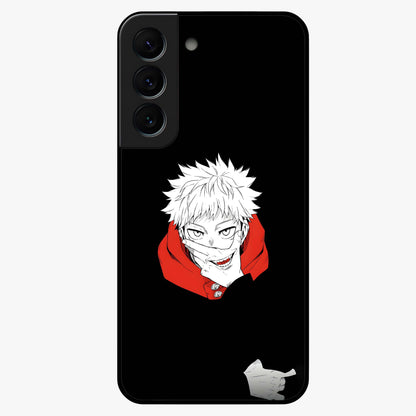 Crimson Chaos Smile Glass Case For Samsung Galaxy S22 Plus