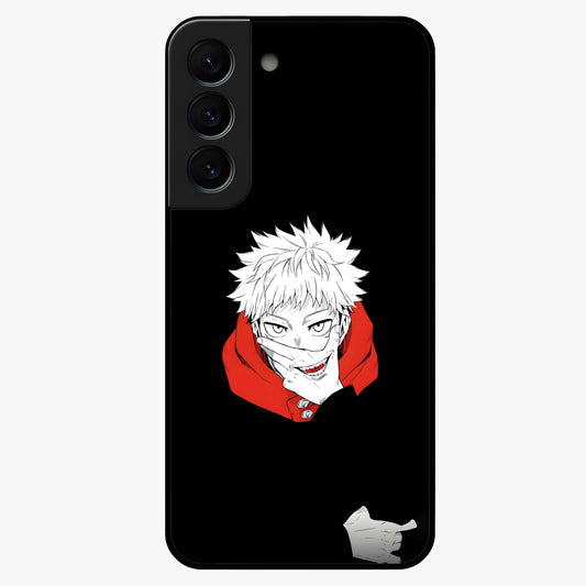 Crimson Chaos Smile Glass Case For Samsung Galaxy S22 Plus