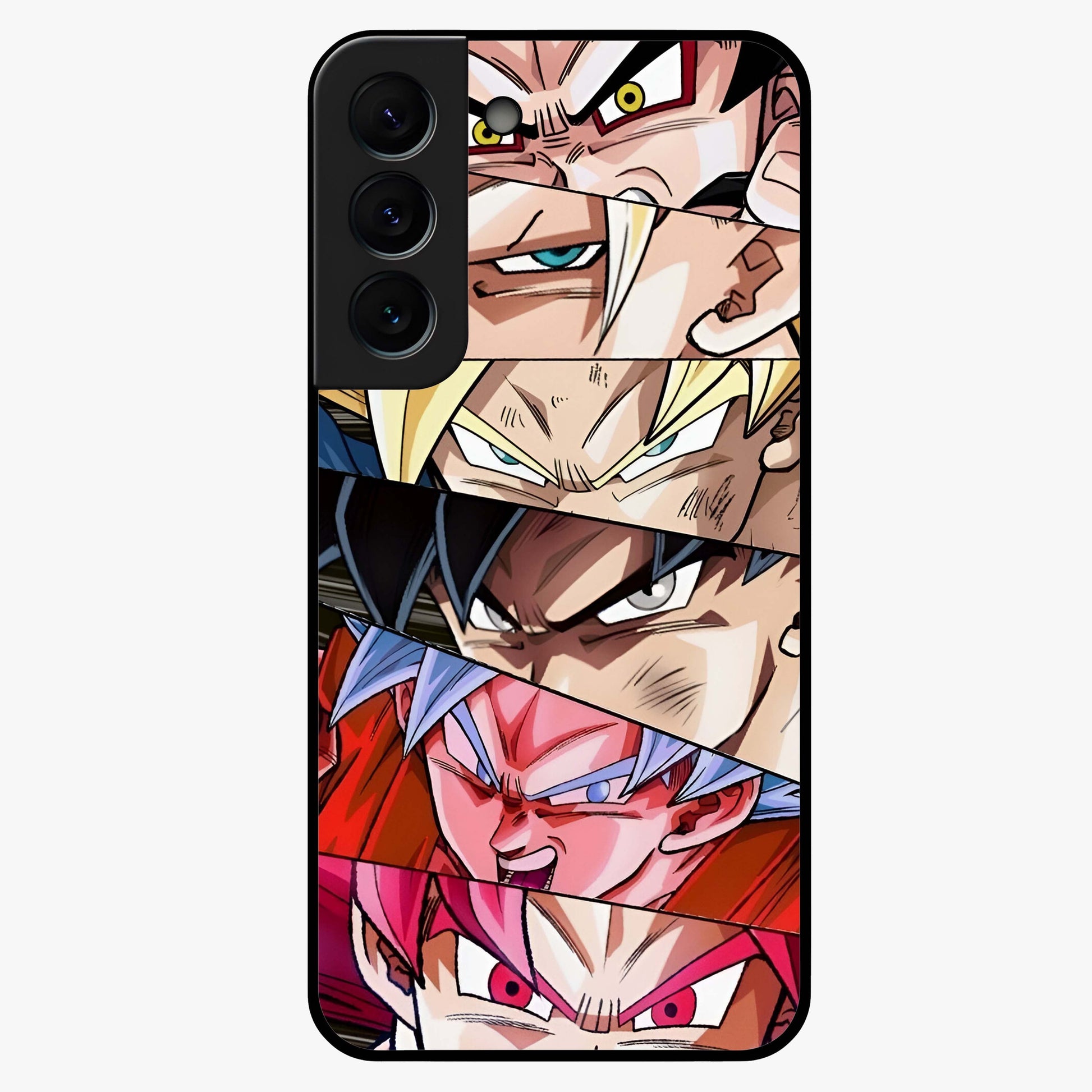 Anime Character Glass Case showing flat back view with vibrant anime artwork and glossy glass finish.
