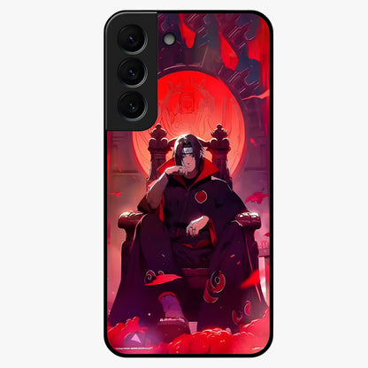 Blood Moon Sovereign Glass Case showing flat back view with mystical blood moon artwork and glossy glass finish.