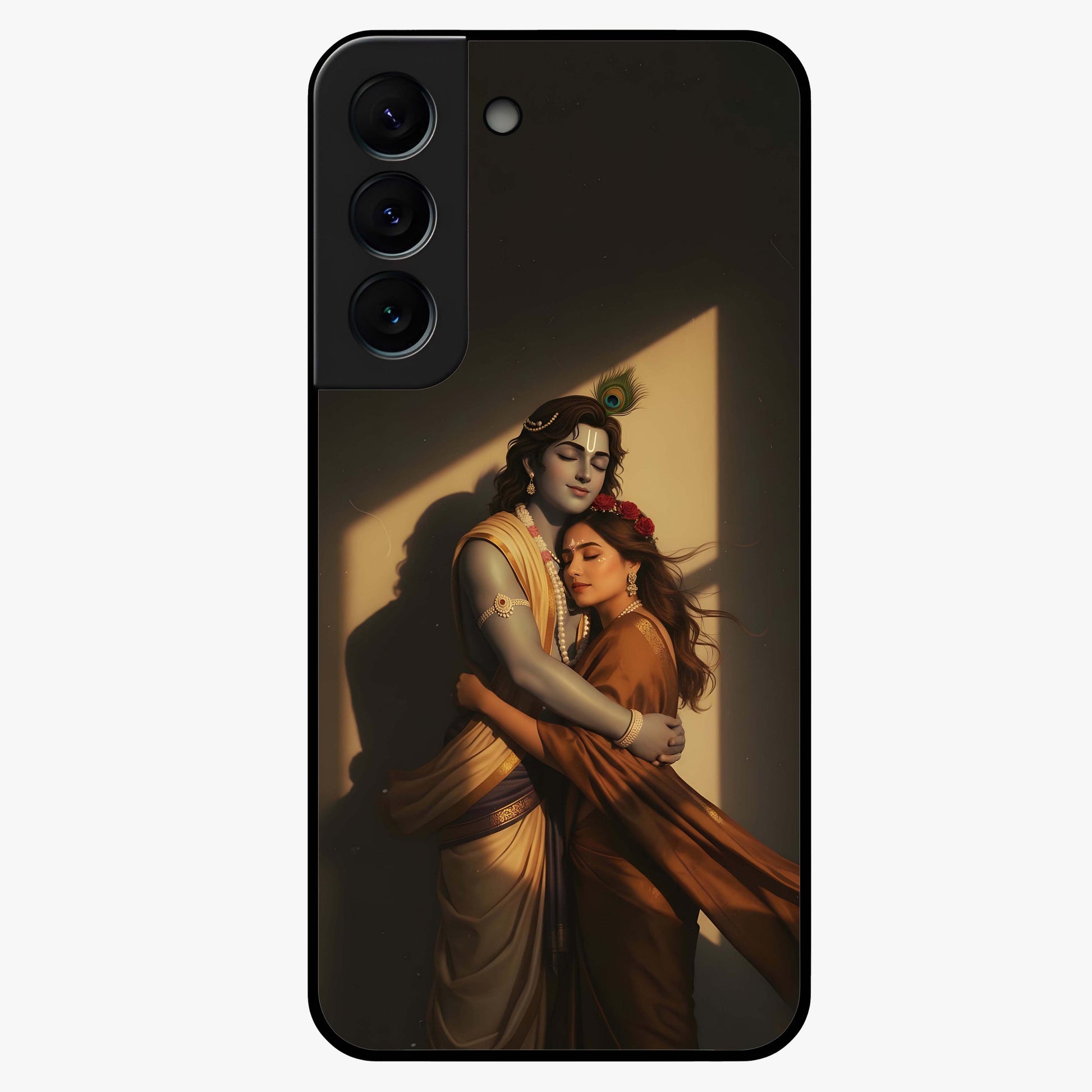 Divine Eternal Love Glass Case showing flat back view with spiritual love themed artwork and glossy glass finish.