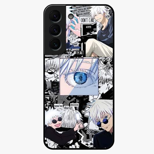 Infinity Sorcerer Chaos Glass Case showing flat back view with mystical sorcerer themed artwork and glossy glass finish.