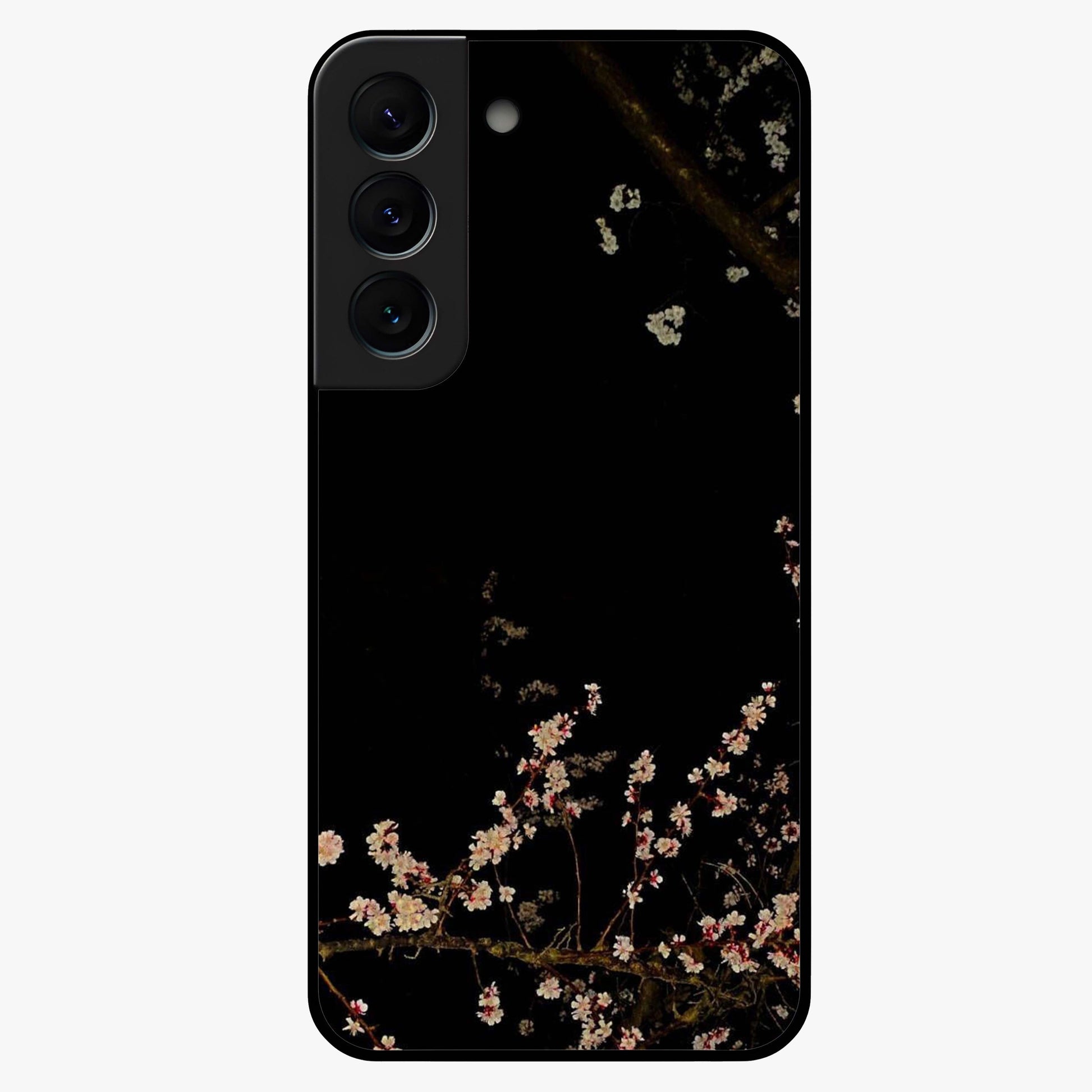 Petal Moon Light With Custom Name Glass Case showing flat back view with floral moonlight artwork and personalized name design.