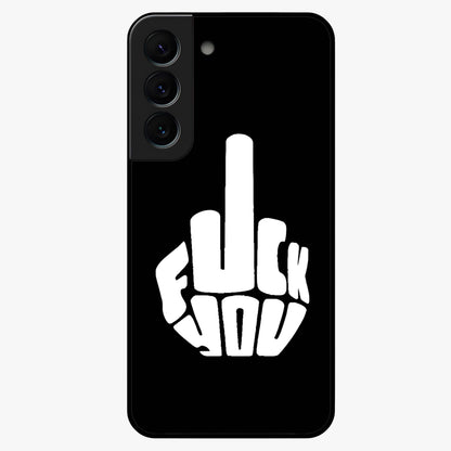 Rebel Mode On Glass Case showing flat back view with bold rebellious typography artwork and glossy glass finish.