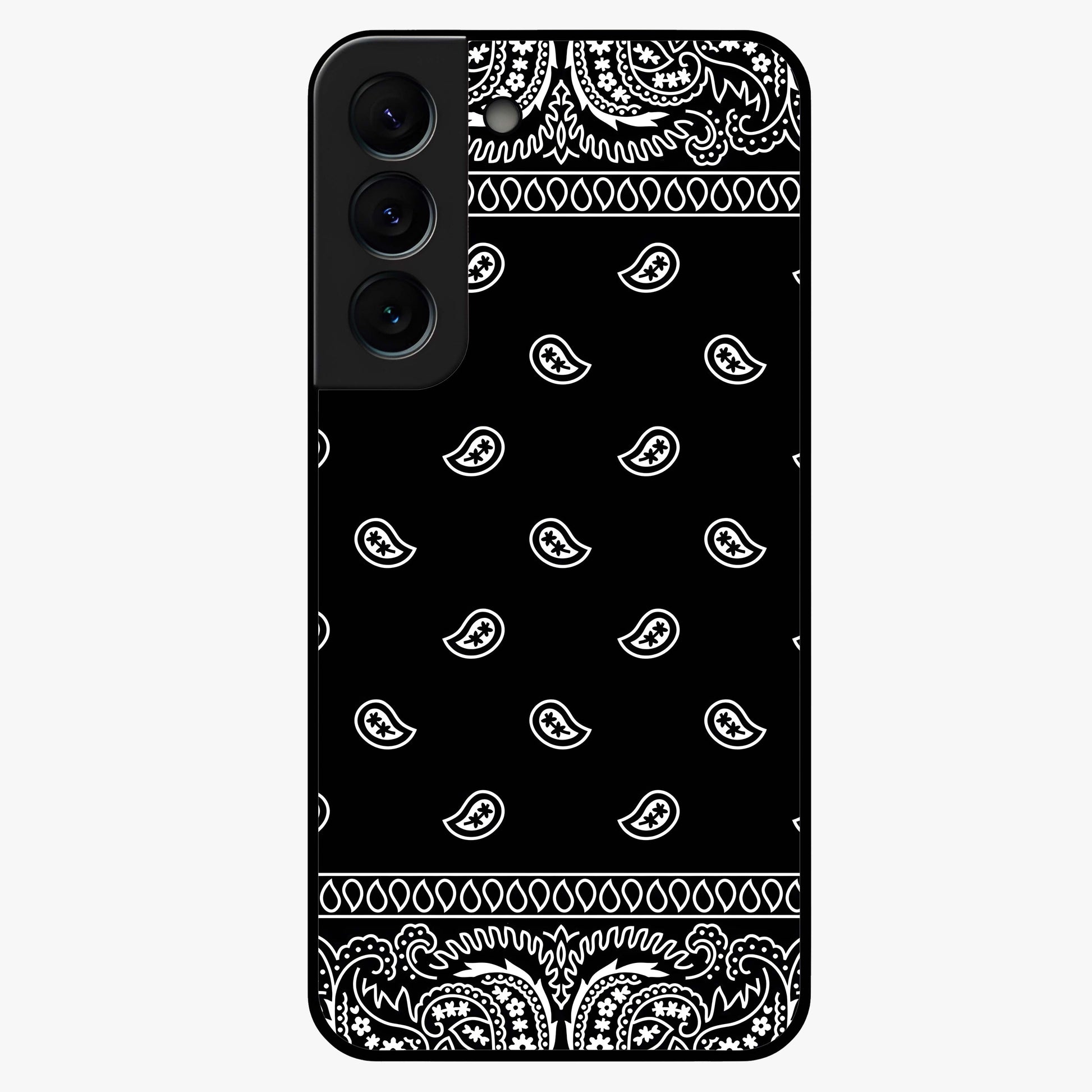 Retro Rebel Threads Glass Case showing flat back view with vintage street style artwork and glossy glass finish.