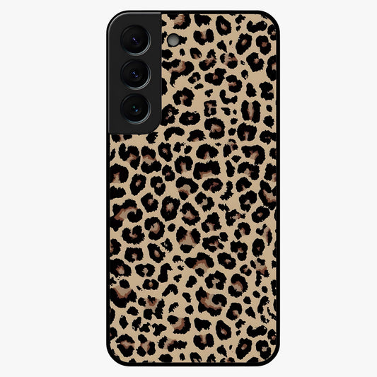 Savage Chic Pattern Glass Case showing flat back view with stylish patterned artwork and glossy glass finish.