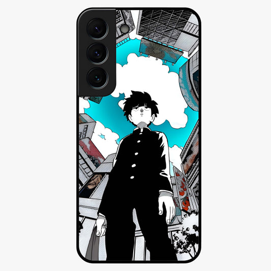 Silent Psychic Awakening Glass Case showing flat back view with mystical psychic themed artwork and glossy glass finish.