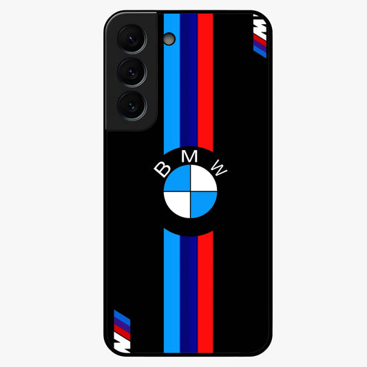 Turbo BMW Beast Glass Case showing flat back view with high performance sports car artwork and glossy glass finish.