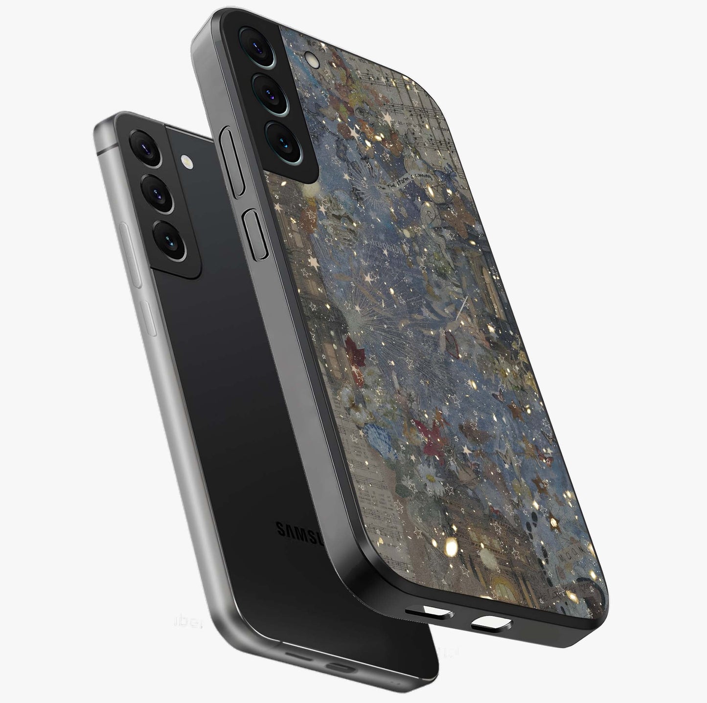 Aesthetic Astrolophia Glass Case displayed in angled mockup highlighting artistic aesthetic elements and smooth glass surface.