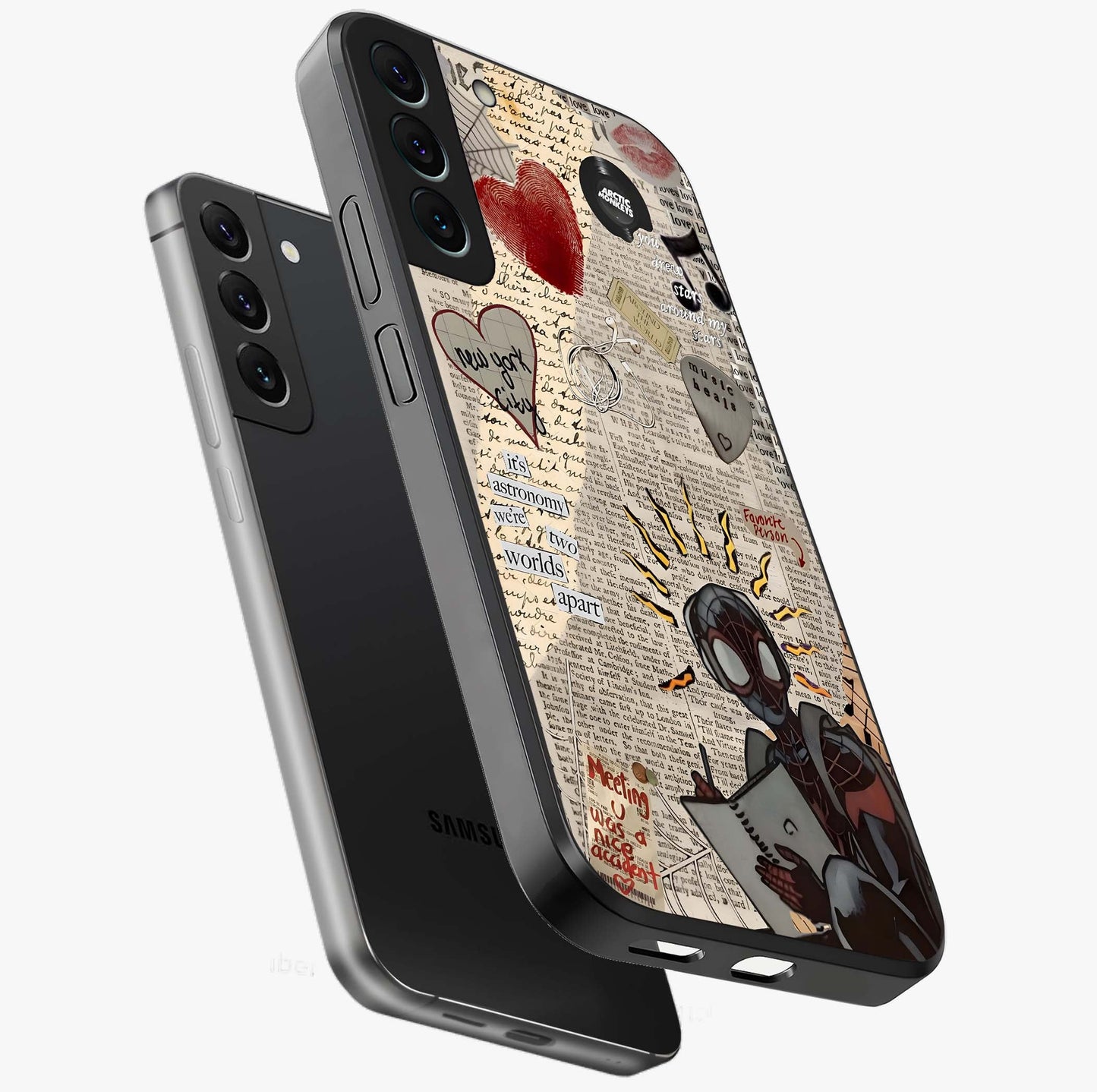 City Dream Sketch Glass Case displayed in angled mockup highlighting minimal city illustration with aesthetic sketch style.