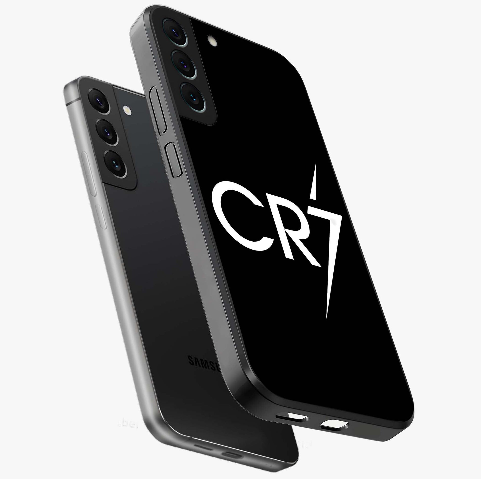 Cr7 Elite Strike Glass Case displayed in angled mockup highlighting powerful sports graphic with bold athletic theme.