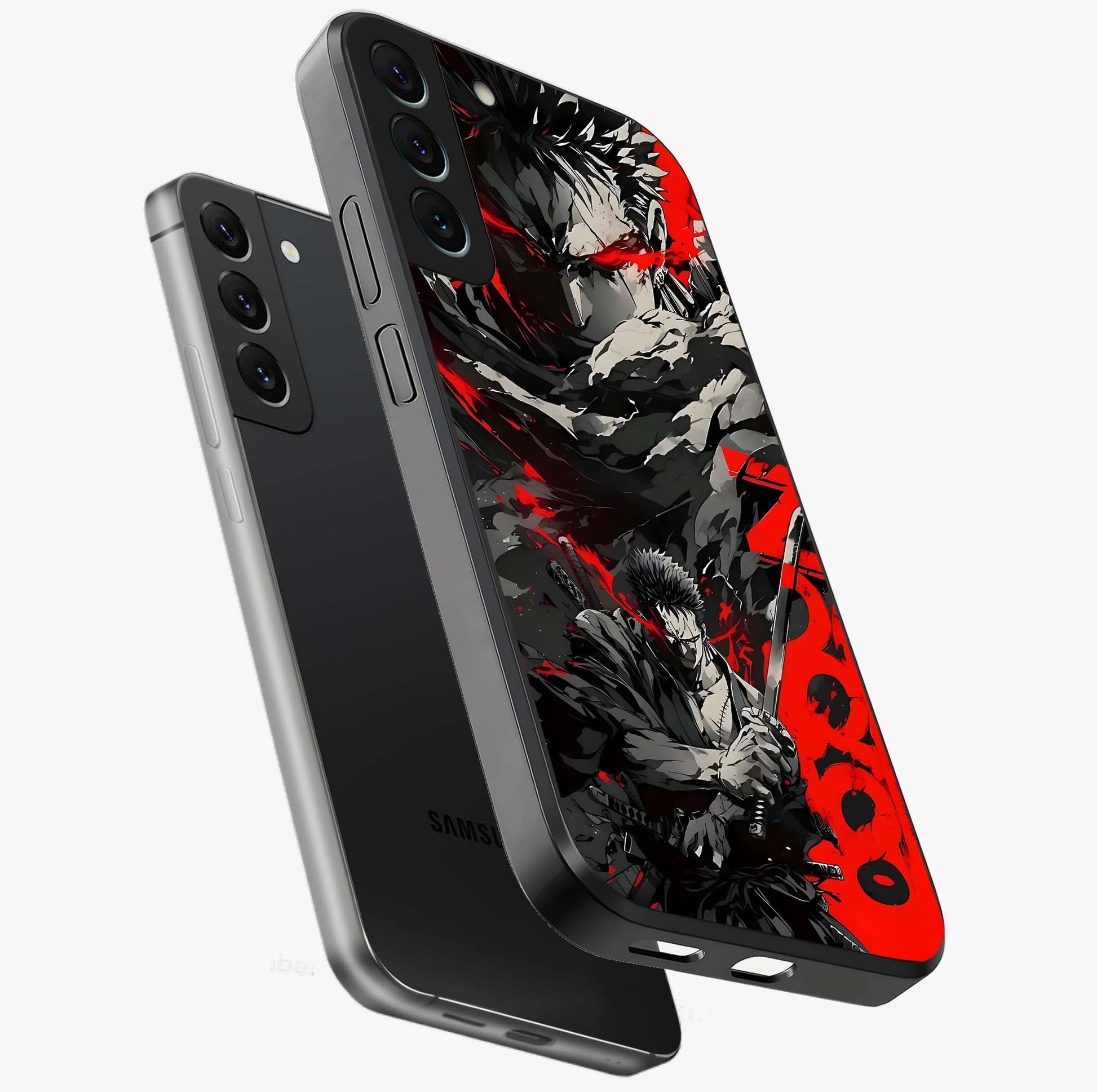 Demon Sword Resolve Glass Case displayed in angled mockup highlighting powerful demon sword illustration with dark fantasy aesthetic.