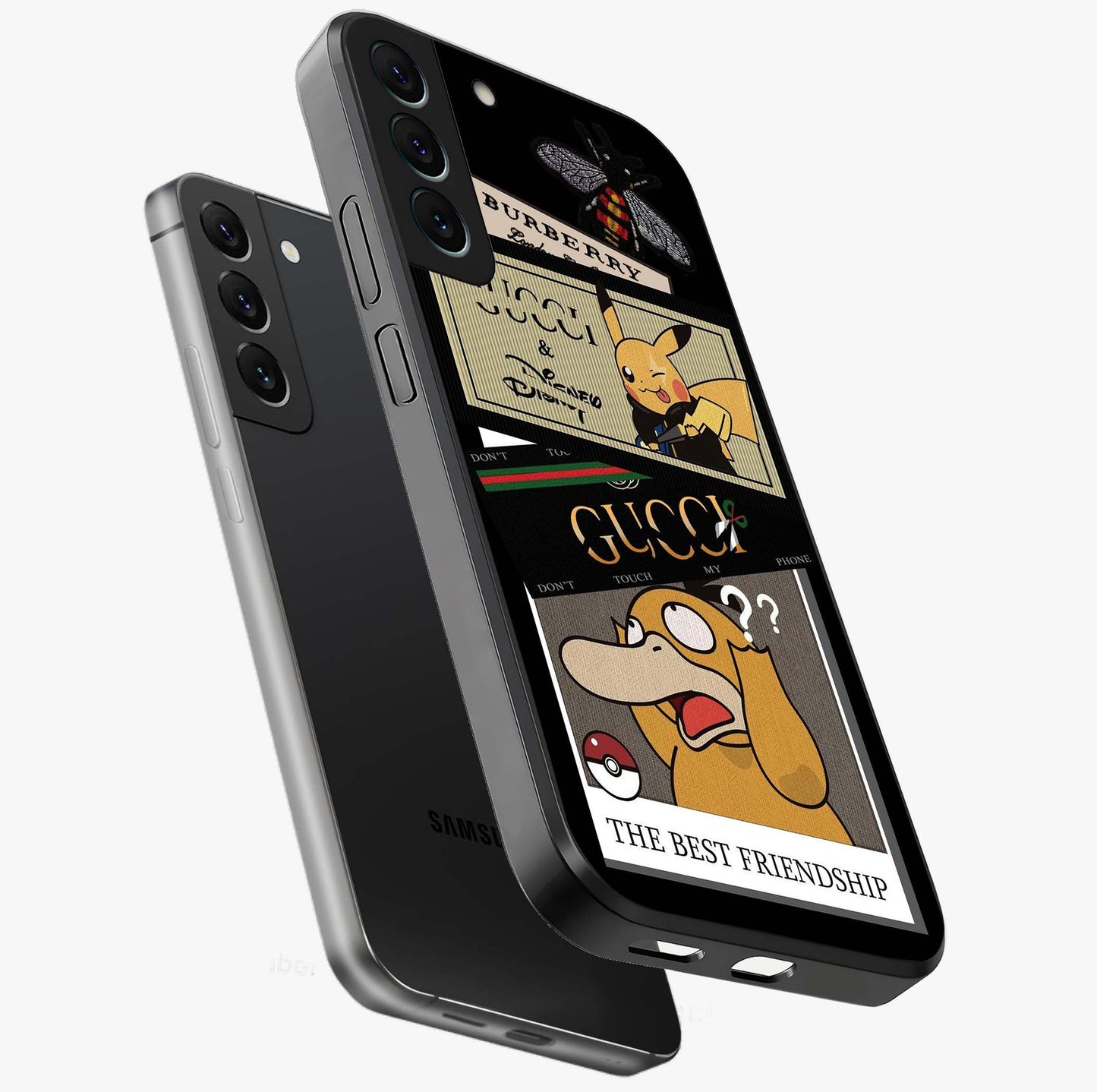 Gucci Play Mashup Glass Case displayed in angled mockup highlighting stylish fashion mashup design with bold aesthetic.