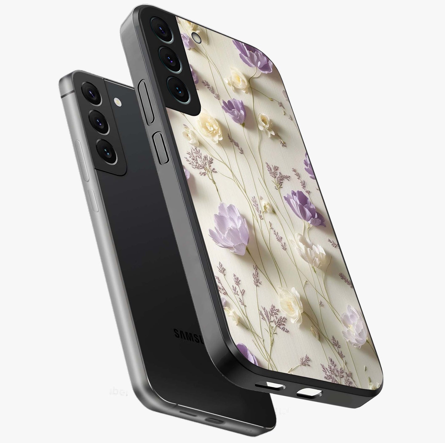 Lilac Breeze Harmony Glass Case displayed in angled mockup highlighting calm lilac breeze design with soothing aesthetic style.