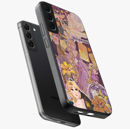 Magical Tangled Dream Glass Case displayed in angled mockup highlighting whimsical fantasy design with magical aesthetic.