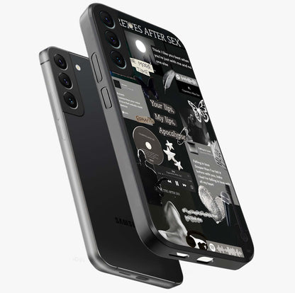 Midnight Love Echo Glass Case displayed in angled mockup highlighting elegant love inspired design with deep aesthetic style.