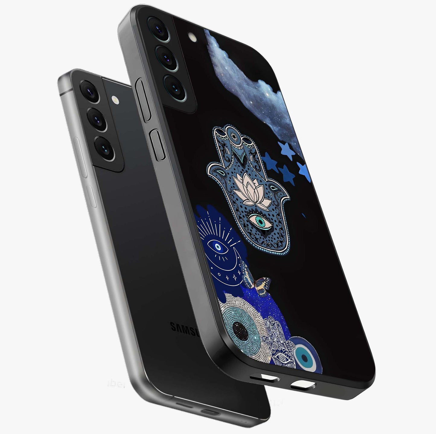 Mystic Hand Aura Glass Case displayed in angled mockup highlighting magical aura design with spiritual aesthetic style.