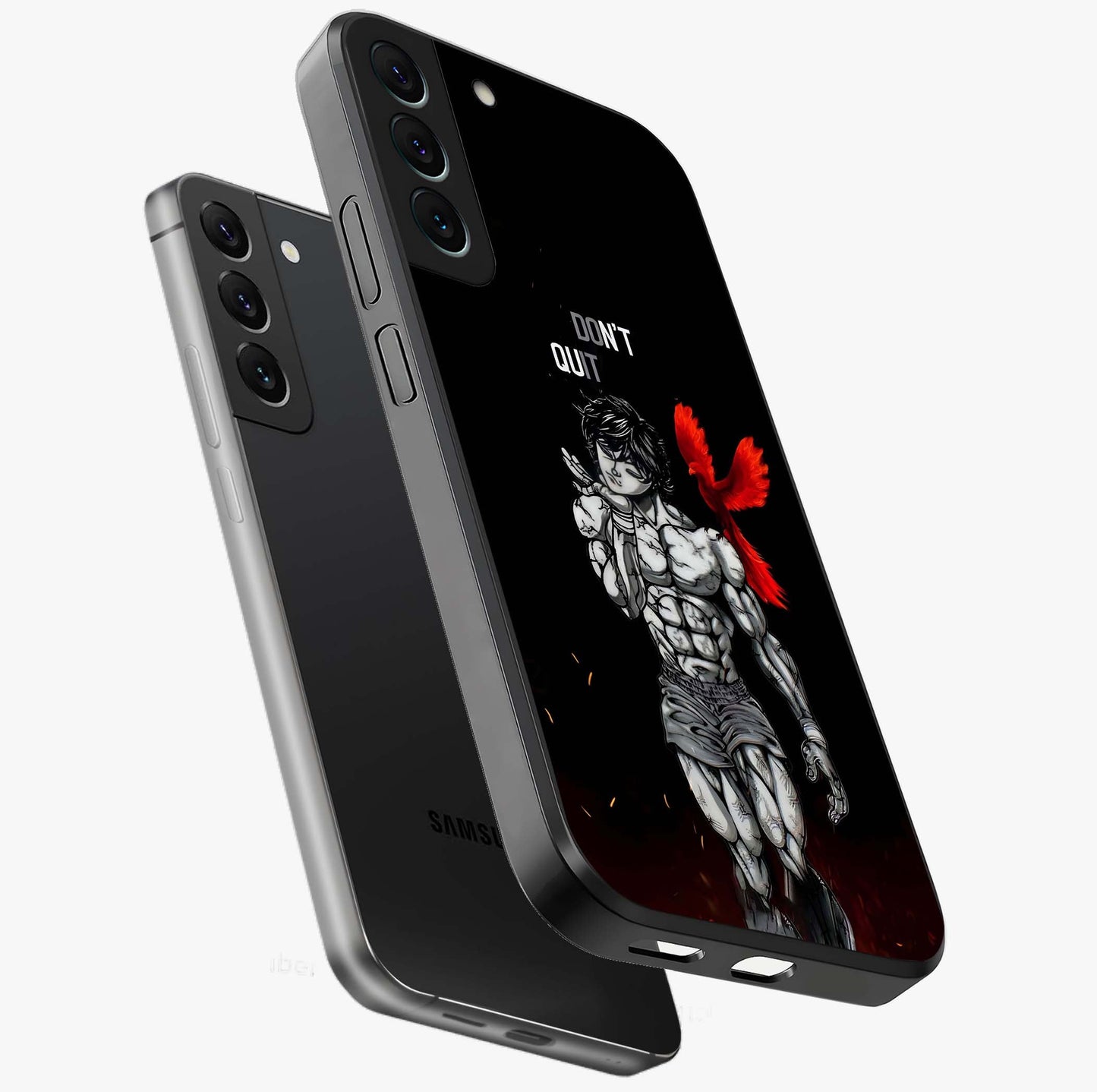 Rise Beyond Limits Glass Case displayed in angled mockup highlighting inspiring message design with modern aesthetic style.