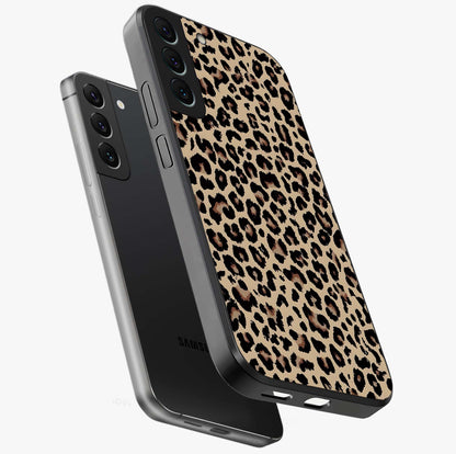 Savage Chic Pattern Glass Case displayed in angled mockup highlighting bold fashion inspired design with chic aesthetic.