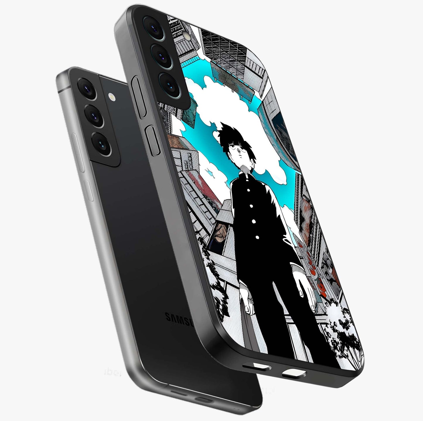 Silent Psychic Awakening Glass Case displayed in angled mockup highlighting spiritual awakening design with cosmic aesthetic.