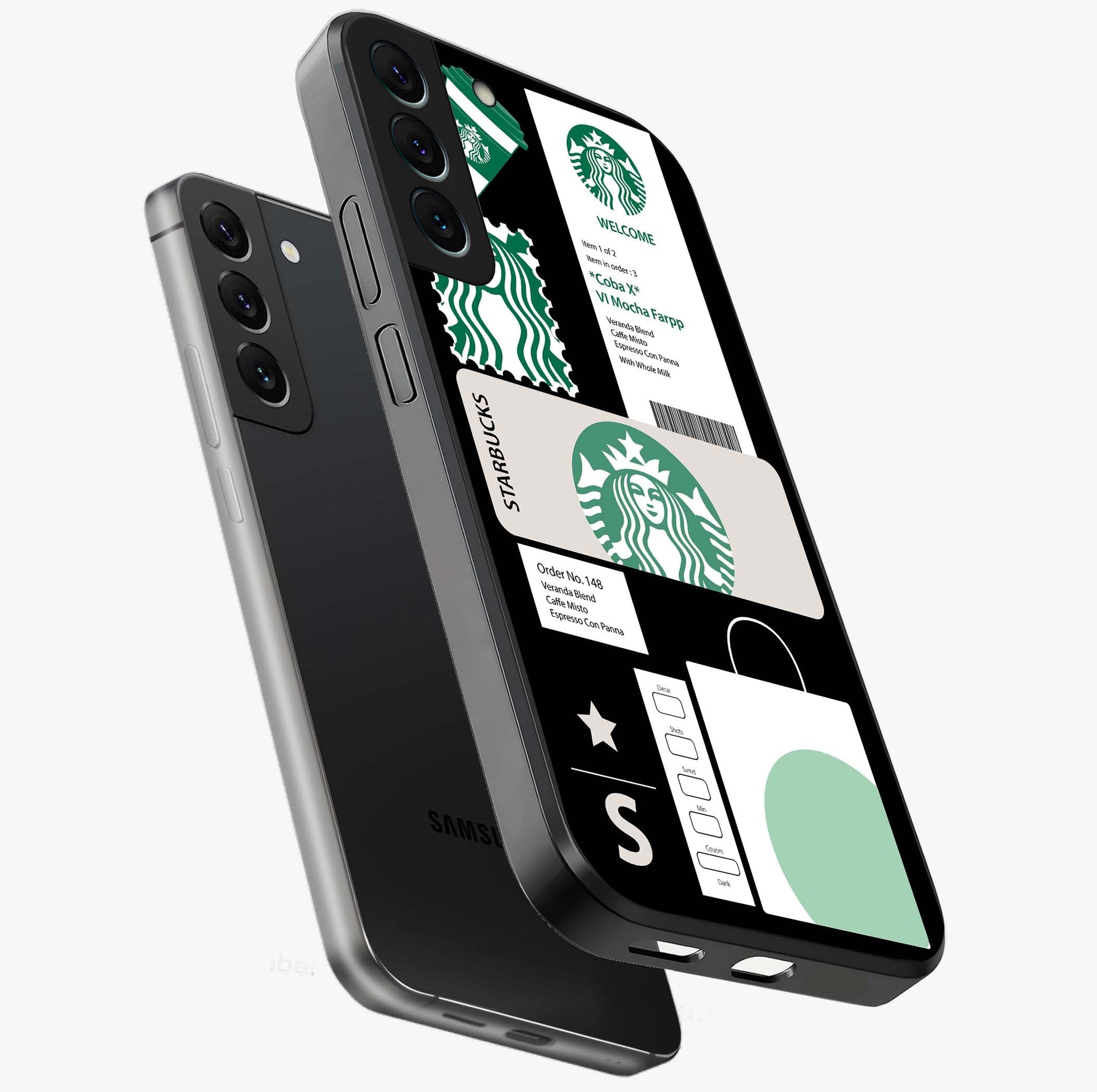 Starbucks Mocha Glass Case displayed in angled mockup highlighting stylish mocha themed design with cozy café aesthetic.