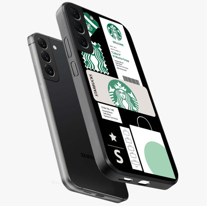 Starbucks Mocha Glass Case displayed in angled mockup highlighting stylish mocha themed design with cozy café aesthetic.