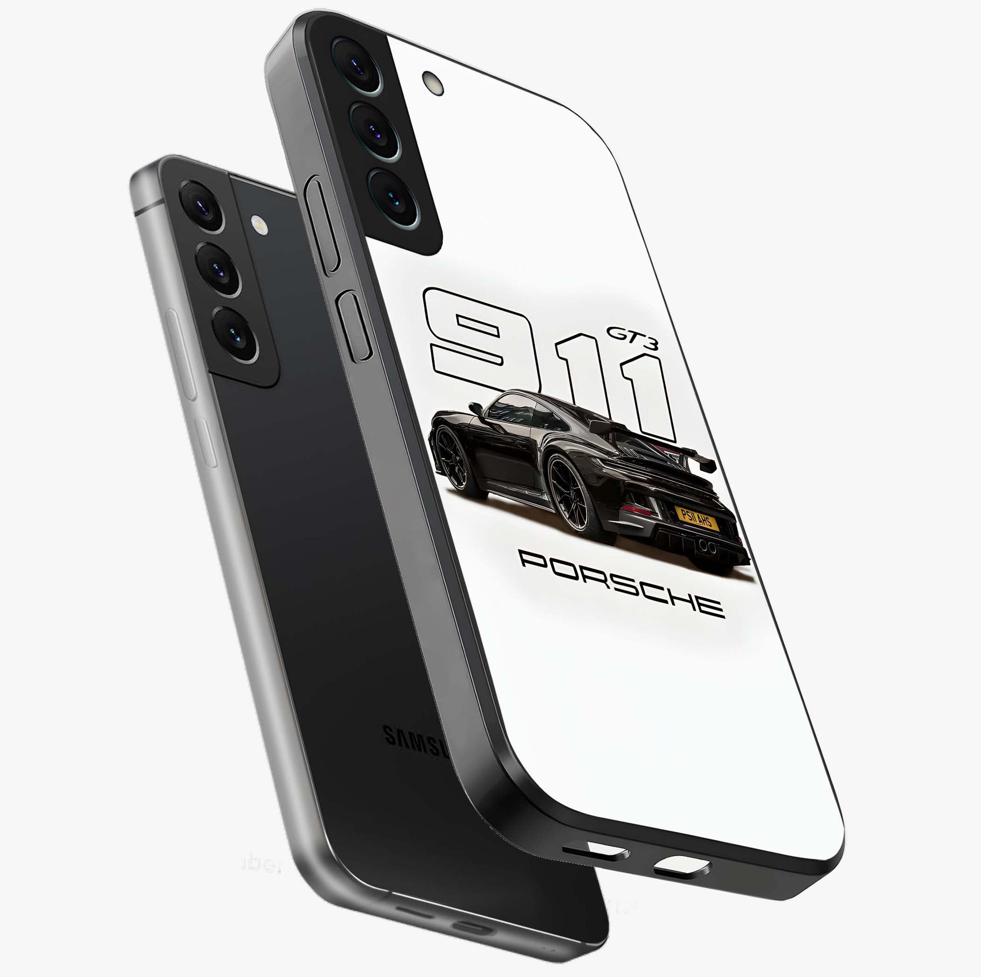 Turbo Legacy Icon Glass Case displayed in angled mockup highlighting dynamic automotive design with performance aesthetic.