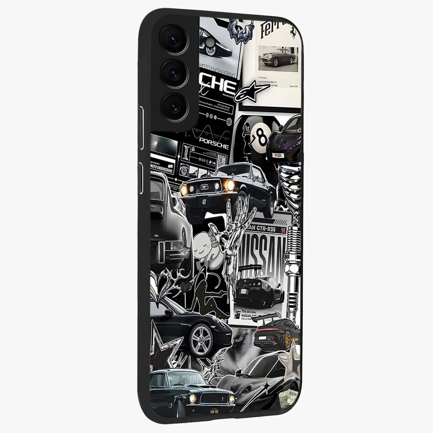 Aesthetic Dark Love Glass Case upright view showcasing dramatic romantic artwork with modern aesthetic style.