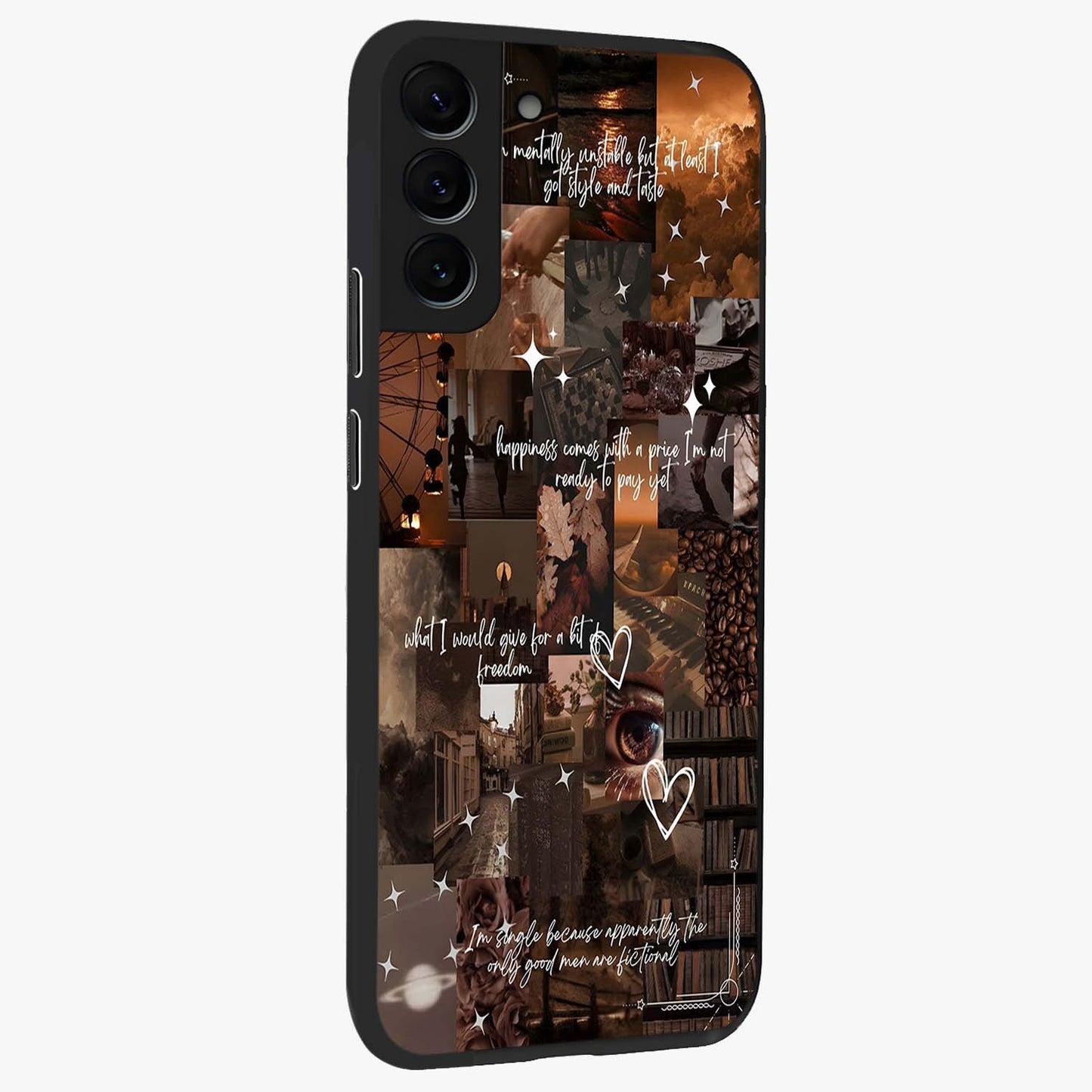 Bittersweet Aesthetic Chaos Glass Case upright view showcasing bold artistic chaos design with modern aesthetic style.